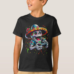 T-shirt Contrôleur de jeu vidéo Cinco De Mayo Crâne de suc