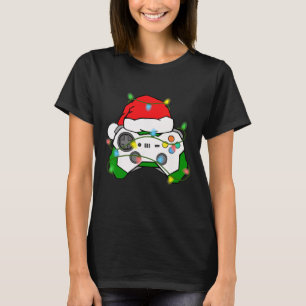 T-shirt Contrôleur de jeu vidéo de Noël de joueur Chapeau