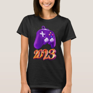 T-shirt Contrôleur de jeu vidéo déverrouillé 2023 Niveau d