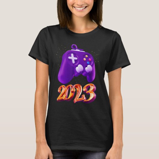 T-shirt Contrôleur de jeu vidéo déverrouillé 2023 Niveau d (Devant)