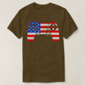 T-shirt Contrôleur de jeu vidéo drapeau USA 4 juillet Game (Design devant)