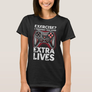 T-shirt Contrôleur de jeu vidéo Extra Lives Retro Gamer Bo