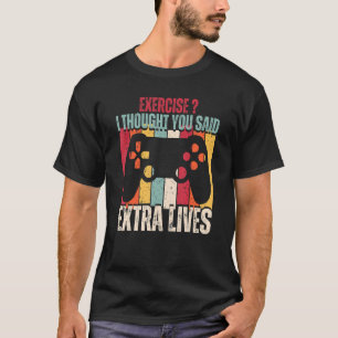 T-shirt Contrôleur de jeu vidéo Extra Lives Retro Gamer Ga