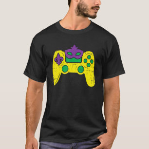 T-shirt Contrôleur de jeu vidéo Gamer E Sports Mardi Gras 