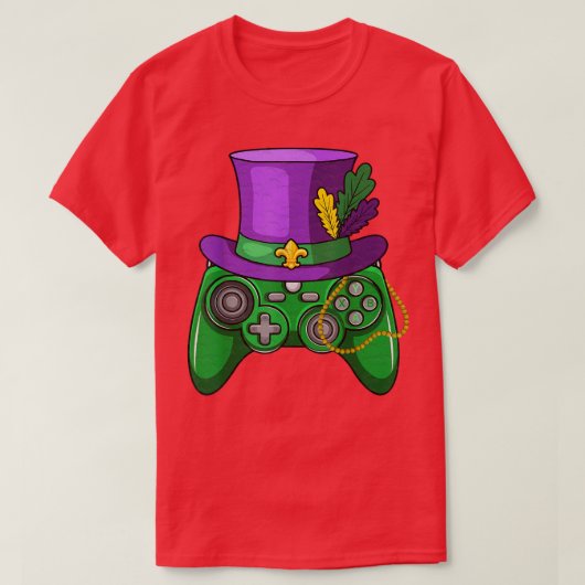 T-shirt Contrôleur de jeu vidéo Mardi Gras Chapeau de bouf (Design devant)