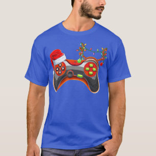 T-shirt Contrôleur de jeu vidéo Noël Santa Hat Garçons Enf