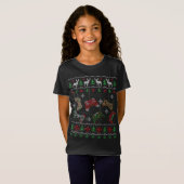 T-Shirt Contrôleur de jeu vidéo Père Noël Elf Ugly Christm (Devant entier)