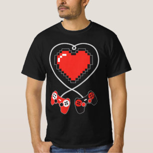 T-shirt Contrôleur de jeu vidéo pour enfants Coeur Pixel A