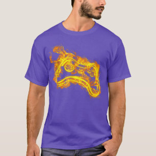 T-shirt Contrôleur De Jeu Vidéo Sur Le Jeu Vidéo Fire