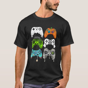 T-shirt contrôleur de jeu zombie halloween fantôme squelet