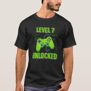 T-shirt Contrôleur de jeux vidéo déverrouillé de niveau 7