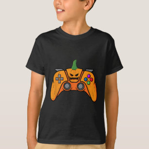 T-shirt Contrôleur de jeux vidéo d'Halloween With Pumkin F