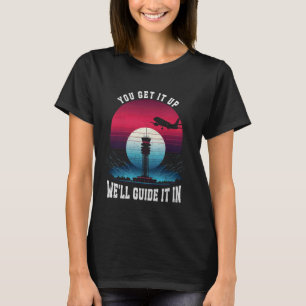 T-shirt Contrôleur de la circulation aérienne Sunset Retro