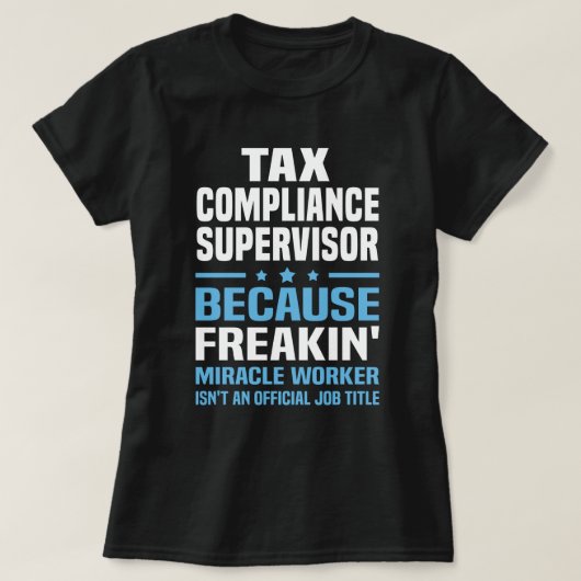 T-shirt Contrôleur de la conformité fiscale (Design devant)