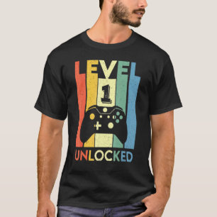 T-shirt Contrôleur Retro Jeux Vidéo Vintages Niveau 1 Unlo