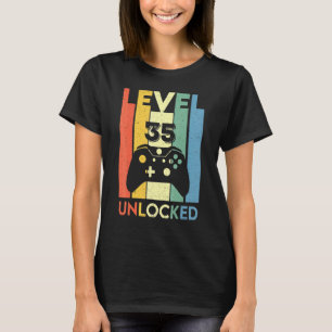T-shirt Contrôleur Retro Jeux Vidéo Vintages Niveau 35 Unl