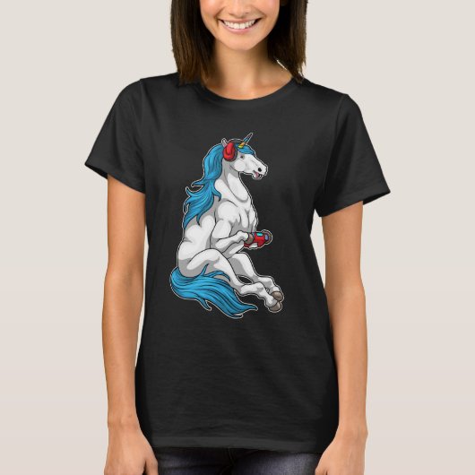 T-shirt Contrôleur Unicorn Gamer (Devant)