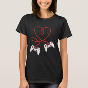 T-shirt Contrôleur Vidéo Coeur Enfants Valentines Day Co
