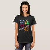 T-shirt Contrôleurs de console de jeu vidéo Retro 80's 90' (Devant entier)