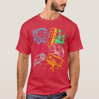 T-shirt Contrôleurs de console de jeu vidéo Retro 80's 90'