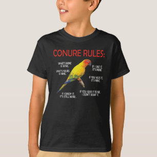 T-shirt Conure Propriétaire Conure Perroquet d'Oiseau Sol