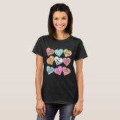 T-shirt Conversation Hearts Groovy Valentines Day Cute Tea (Devant entier)