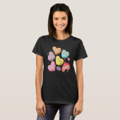 T-shirt Conversation Hearts Valentines XOXO Retro Groovy F (Devant entier)