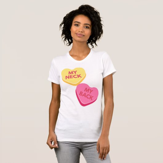 T-shirt Conversation inappropriée Coeurs bonbons (Devant entier)