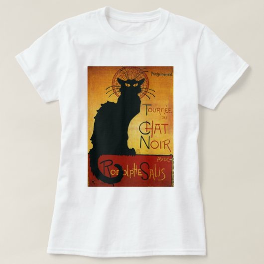 T-shirt Conversation Noir - Chat noir (Design devant)