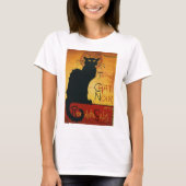 T-shirt Conversation Noir - Chat noir (Devant)