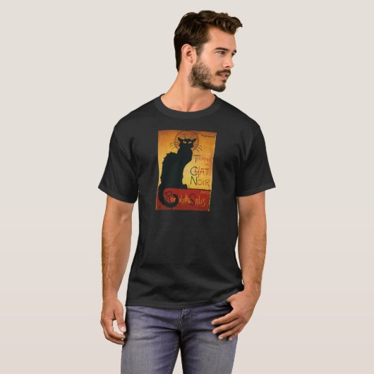 T-shirt Conversation Noir - Chat noir (Devant entier)