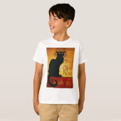 T-shirt Conversation Noir - Chat noir (Devant entier)