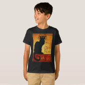 T-shirt Conversation Noir - Chat noir (Devant entier)