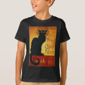 T-shirt Conversation Noir - Chat noir (Devant)