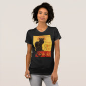 T-shirt Conversation Noir - Chat noir (Devant entier)