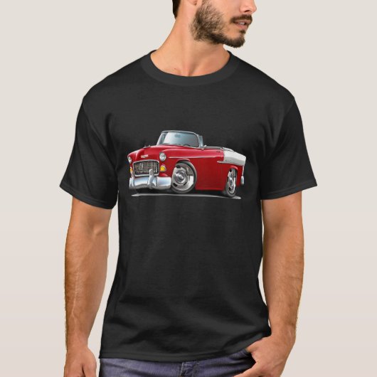 T-shirt Convertible 1955 Rouge-Blanc de Chevy Belair (Devant)