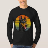 T-shirt Convivial Face Doberman Pinscher Retro (Devant)