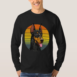 T-shirt Convivial Face Doberman Pinscher Retro