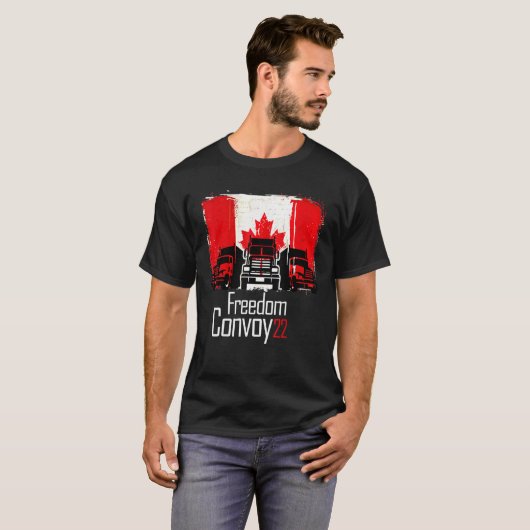 T-shirt Convoi canadien pour la liberté 2022 Flagge Der Ka (Devant entier)