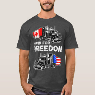 T-shirt Convoi Honk For Freedom 2022 Trucker Canada USA Tr