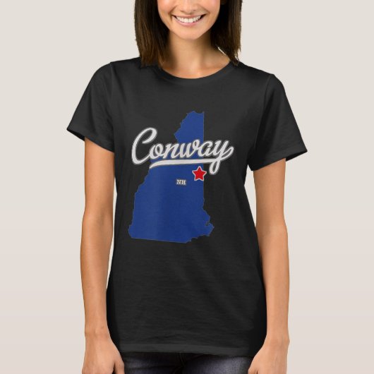 T-shirt Conway New Hampshire Nh Map (Devant)