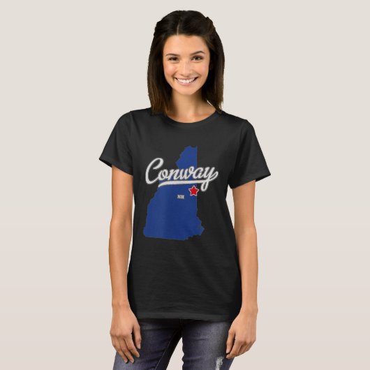 T-shirt Conway New Hampshire Nh Map (Devant entier)