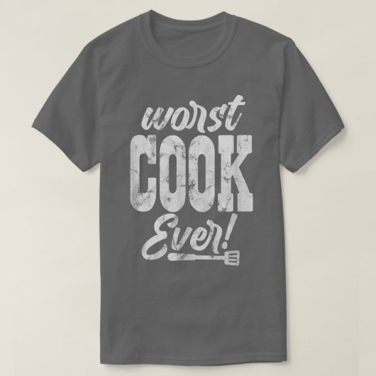 T-shirt Cook Chef Worst Cook Ever Cooking Culinary Distres (Design devant)