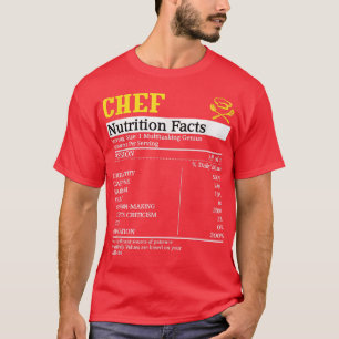 T-shirt Cook Culinary Cuisine Baker Nutrition Facts S
