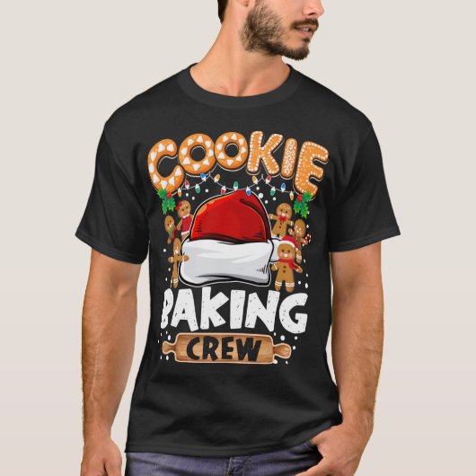 T-shirt Cookie Baking Crew Funny Christmas Lights Gingerbr (Devant)