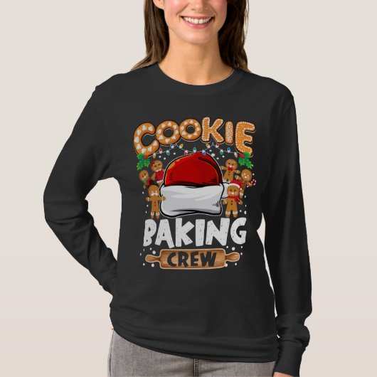 T-shirt Cookie Baking Crew Funny Christmas Lights Gingerbr (Devant)