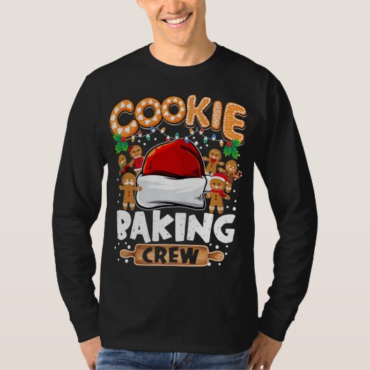 T-shirt Cookie Baking Crew Funny Christmas Lights Gingerbr (Devant)