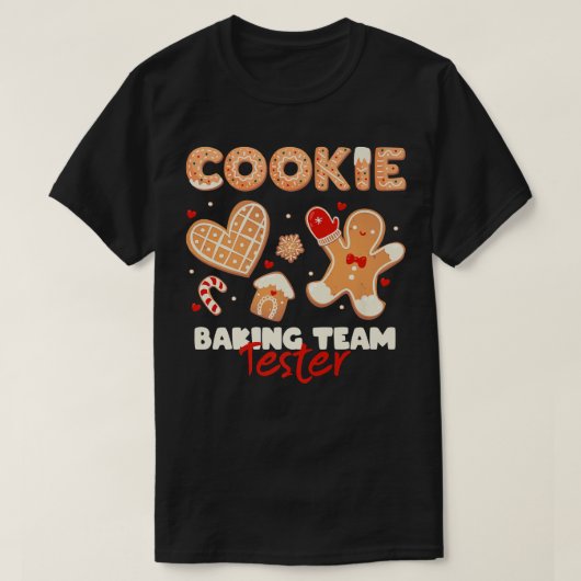 T-shirt Cookie Baking Team Tester Gingembre de Noël (Design devant)
