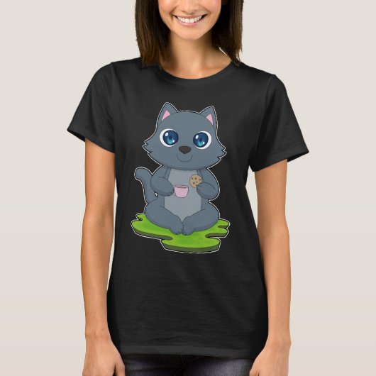 T-shirt Cookie café pour chat (Devant)