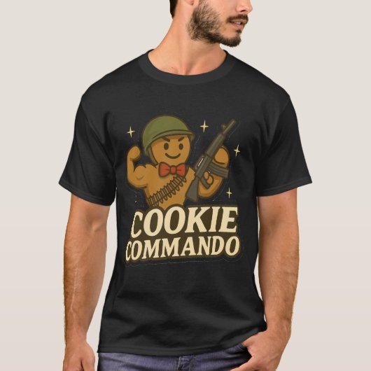 T-Shirt Cookie Commando – Bowtie Muscle Edition (Voorkant)